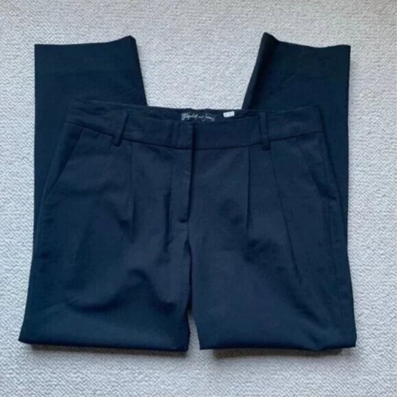 Elizabeth and James Black Wool Blend Pleated Front Dress Pants Size 6 - Picture 2 of 11